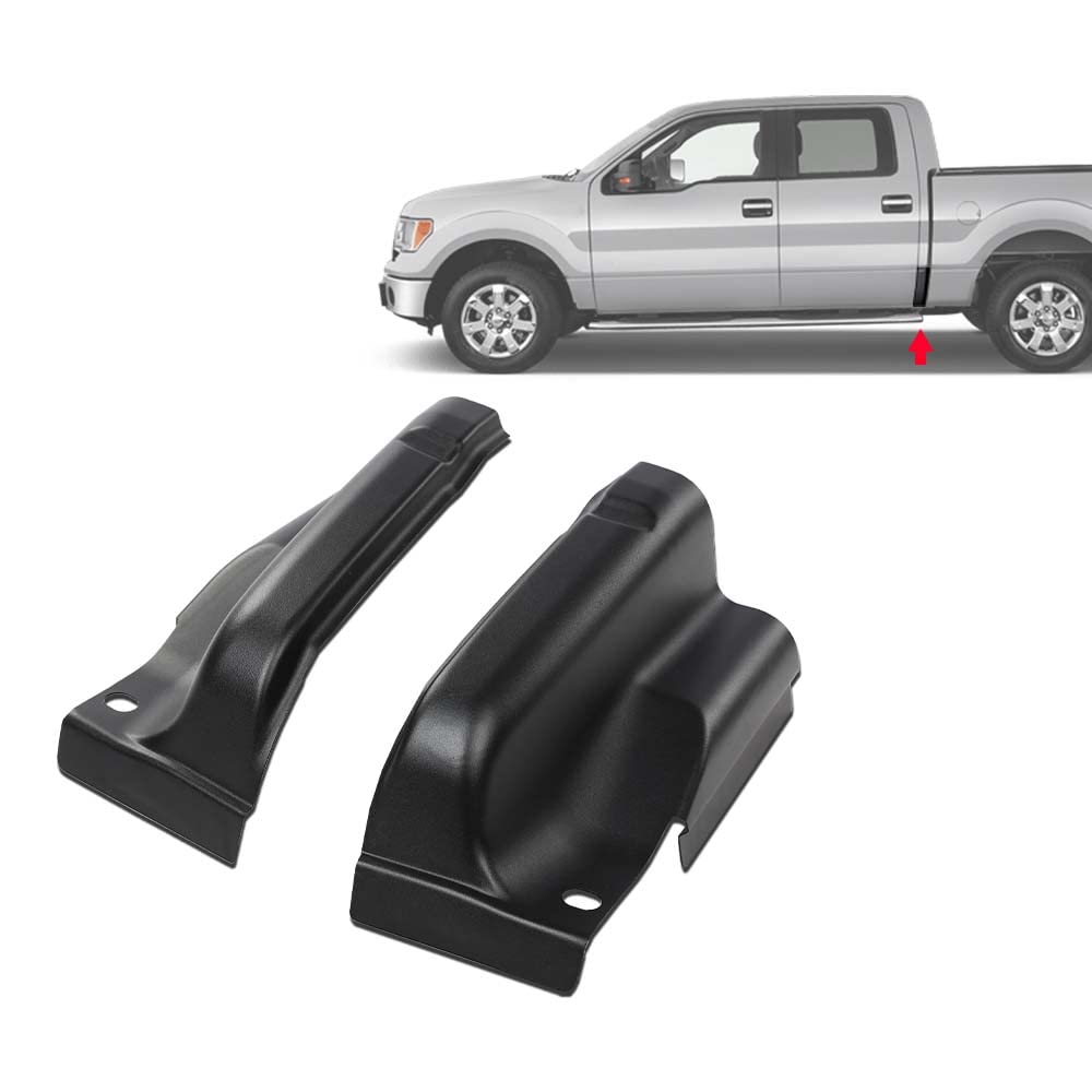 G-PLUS Outer Rocker Panels Compatible with Ford F150 2009-2014 4 Door Crew Cab Black