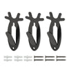 G-PLUS Black 3PCS Wall Hanger Hook European Antler Style Wall Mount Bracket for Hanging Mounting Elk Deer Antelope Living Room Bedroom Home Decor