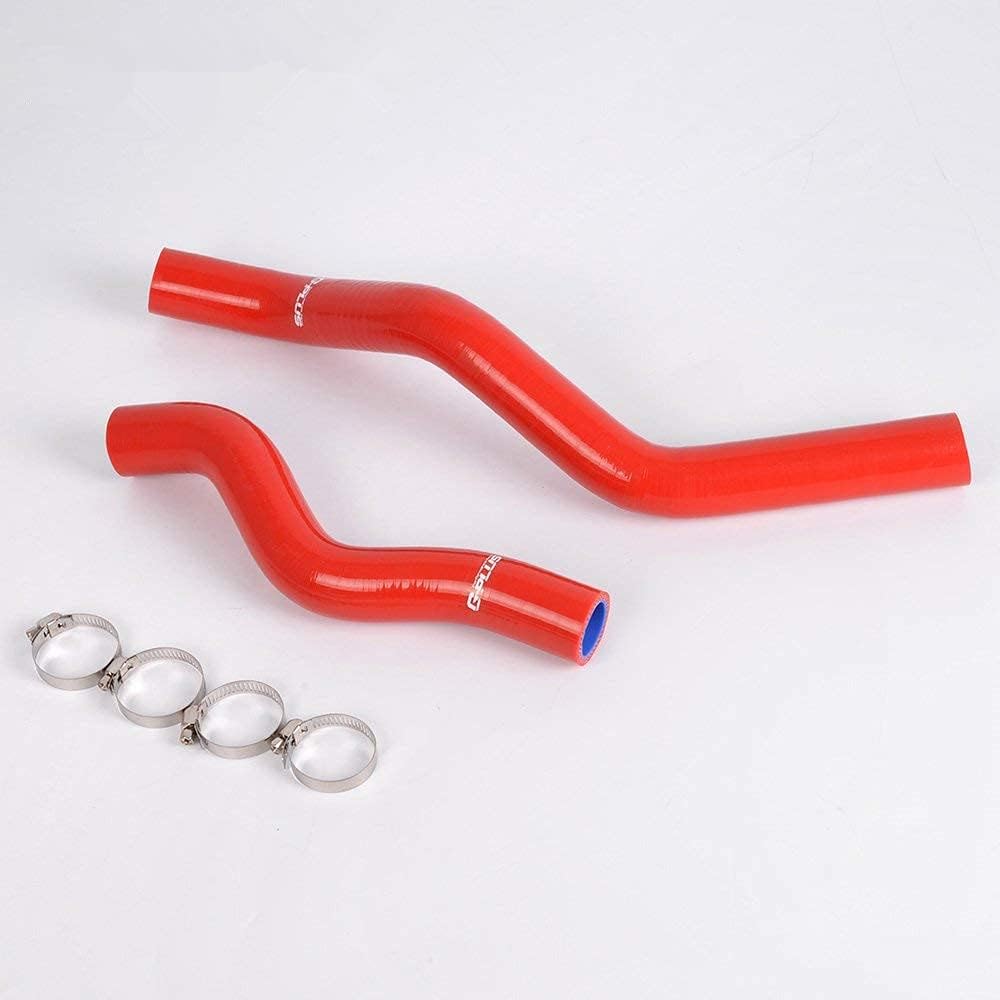 G-PLUS Silicone Radiator Hose Pipe Kit W/Clamps, Compatible with Honda Civic D17 1.7L 2001 2002 2003 2004 2005, 2pcs Red