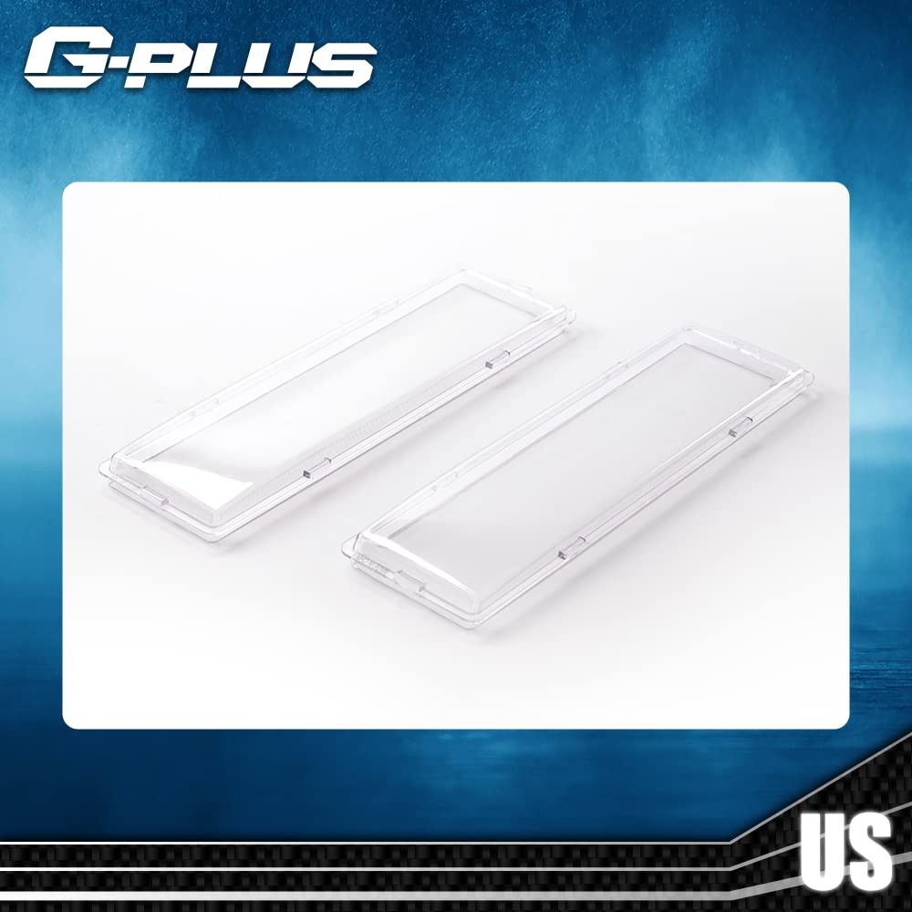 G-PLUS Front Headlight Lenses Cover Compatible with 1994-1998 C10 C/K Tahoe Suburban Silverado,Left & Right Side Replacement Pair (Clear Lens)