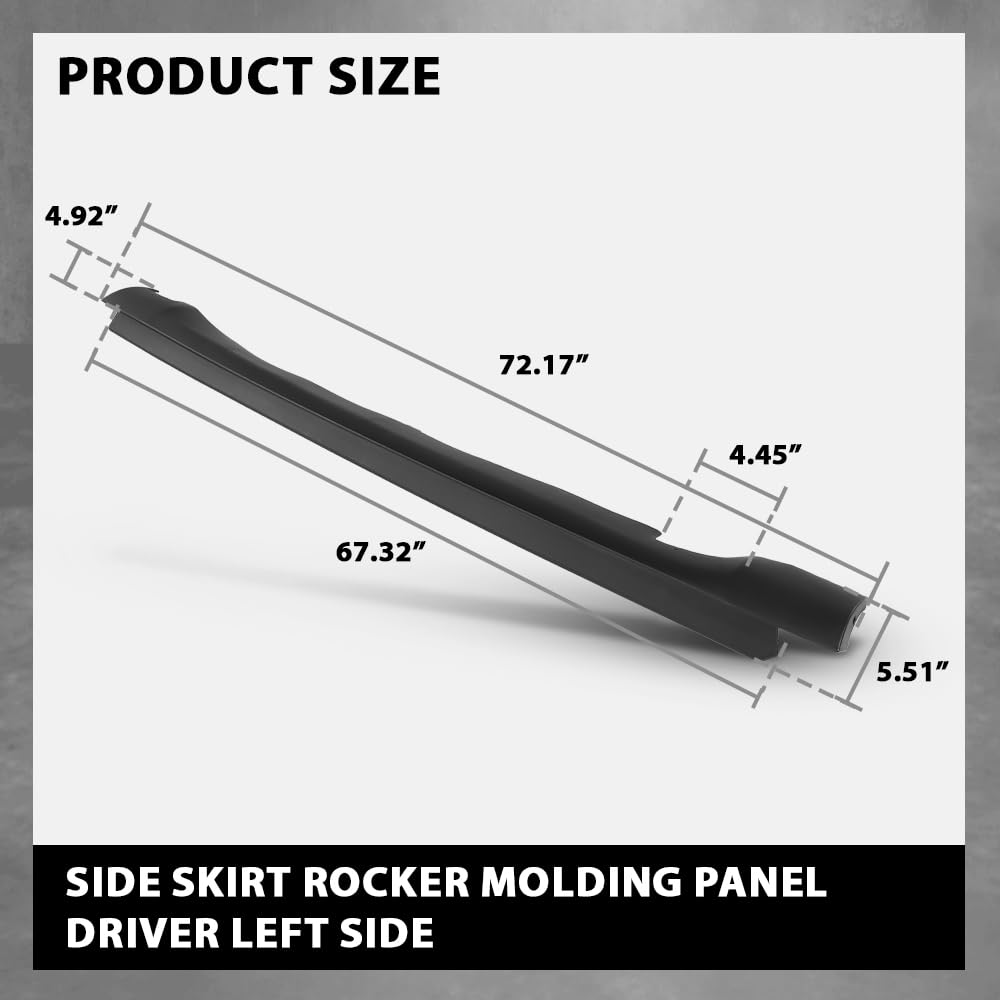 G-PLUS Skirt Rocker Molding Panel Left Driver Side Compatible with Jeep Cherokee 2014-2022 1YW37RXFAH