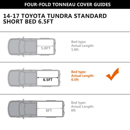 G-PLUS Soft Quad Fold Truck Bed Tonneau Cover Compatible with Toyota Tundra 2014-2021 Standard Short Bed 6'5''