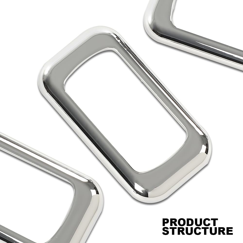 G-PLUS 3pcs Chrome Plastic Rocker Switch Trim Compatible with Many Freightliners and Some Peterbilt and Kenworths Using Rocker Switches Three Pack of Switch Trim Rocker Plain Snap Mount