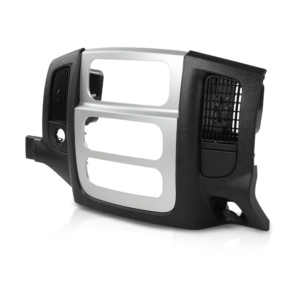 G-PLUS Center Dash Radio Bezel Climate Trim Panel Compatible with Dodge Ram 1500 2002-2005/ Ram 2500 3500 2003-2005 (w/Vents, w/o Storage)