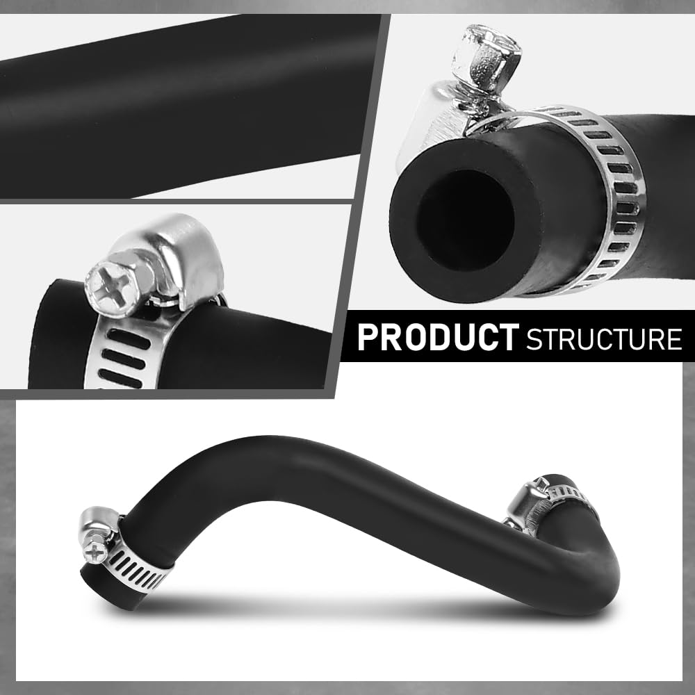 G-PLUS PCV Hose Blow By Hose w/Clamps Compatible with Nissan Altima 2.5L Engine 2007-2012 11823-JA00A, 11823JA00A Black Rubber