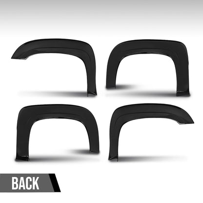 G-PLUS Fender Flares Front & Rear Paintable Compatible with Chevy Avalanche 2007-2013 Black