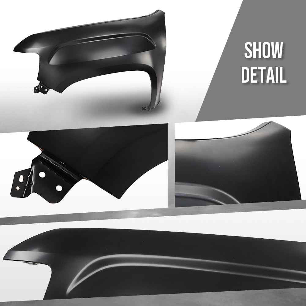 G-PLUS Fender Primed Steel Front Left Driver Side Compatible with GMC Canyon 2015 2016 2017 20108 2019 2020 2021 2022 GM1240405, 23354492 Black