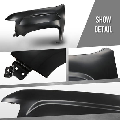 G-PLUS Fender Primed Steel Front Left Driver Side Compatible with GMC Canyon 2015 2016 2017 20108 2019 2020 2021 2022 GM1240405, 23354492 Black