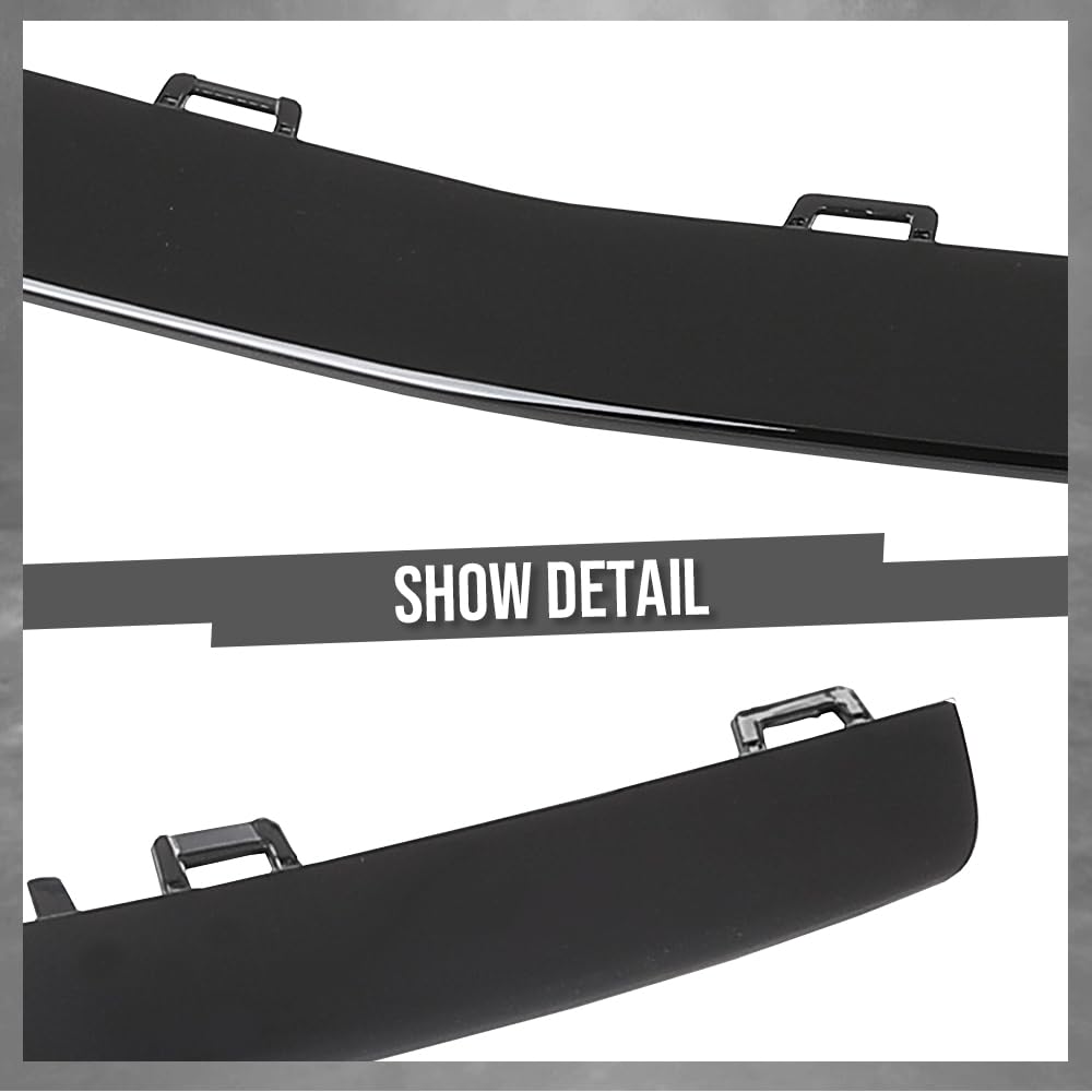 G-PLUS Front Bumper Face Bar Trim Molding Step Pad Fit Benz E43 AMG 4Matic 2017-2018, Fit Models w/o AMG Carbon Fiber Package, With AMG Styling Package and Night Package 2138857800 Glossy Black