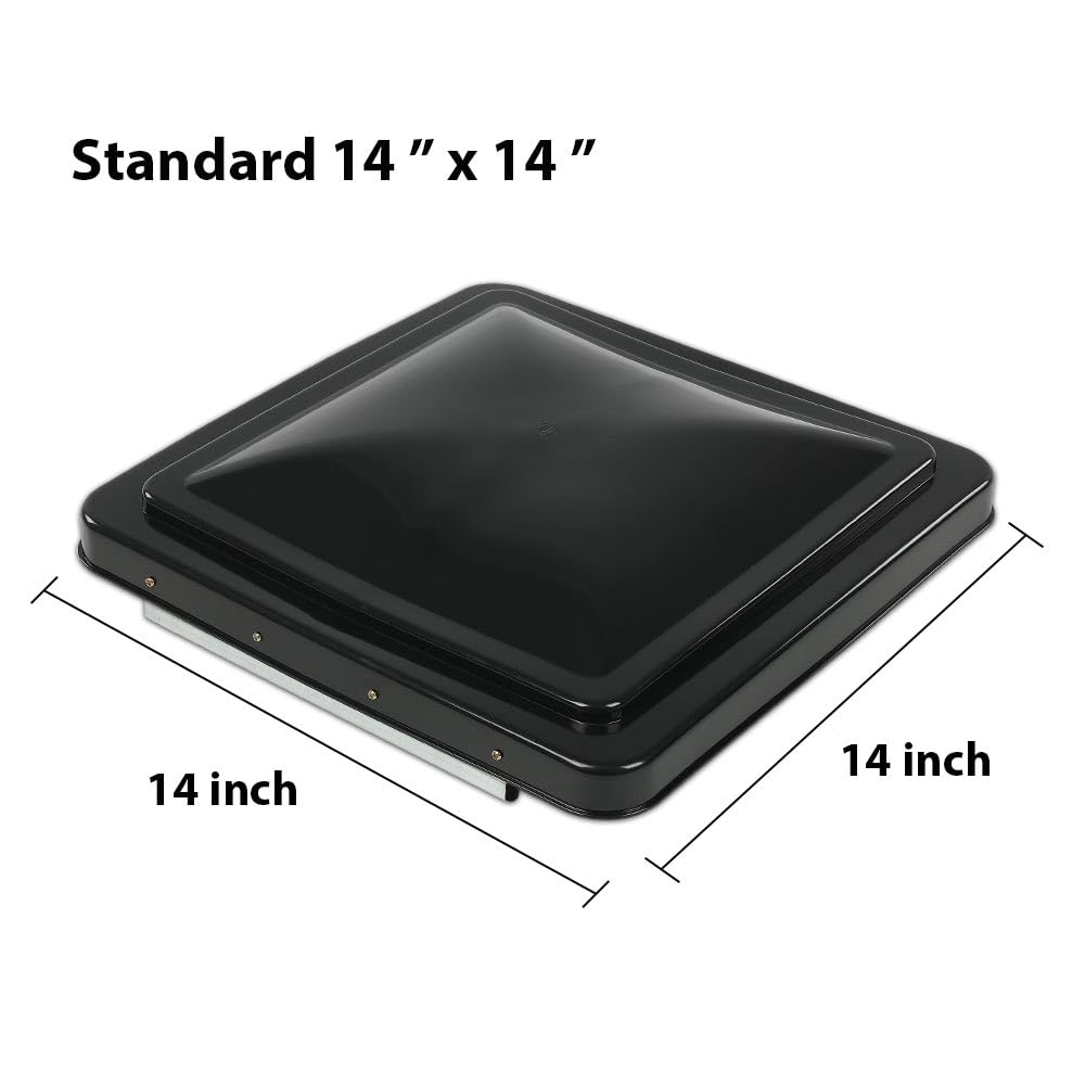 G-PLUS 14" x 14" Replacement Roof Vent Cover Camper RV Trailer Fit for Ventline pre-2008 and Elixir Style Pin 1994 and Newer Black 2pcs Accessories is not assembled