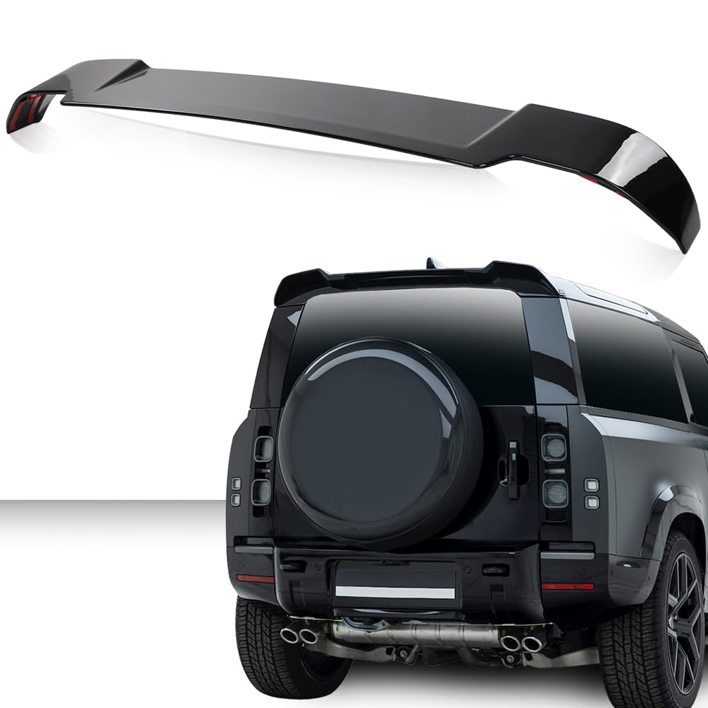 G-PLUS Rear Tail Spoiler Wing Compatible with Defender 90 2-Door / 110 4-Door 2020 2021 2022 Roof Spoiler Glossy Black ABS Plastic
