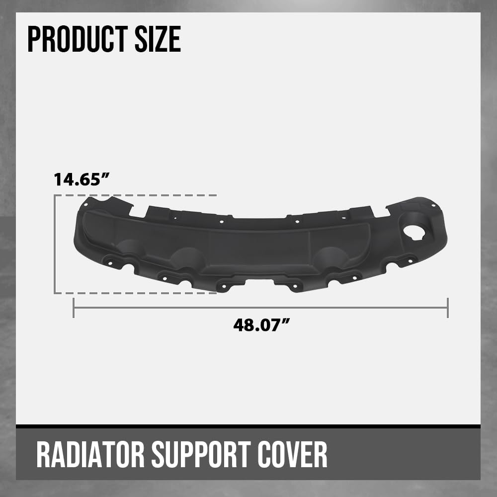 G-PLUS Upper Radiator Support Cover Compatible with Chevy Traverse 2018 2019 2020 2021 2022 2023 23117555, GM1224162 Black