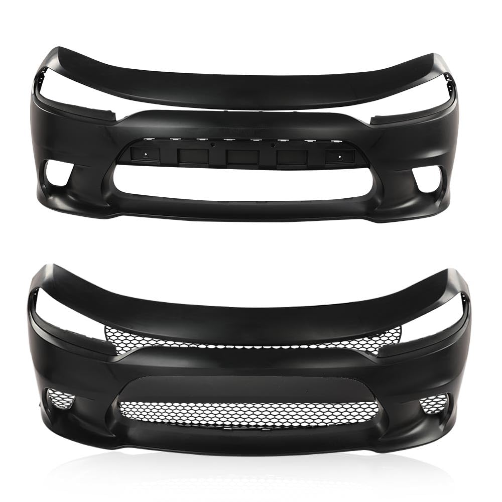 G-PLUS Front Bumper Body Kit Compatible with Dodge Charger 2015 2016 2017 2018 2019 2020 2021 2022 SRT Style 9PCS, Black