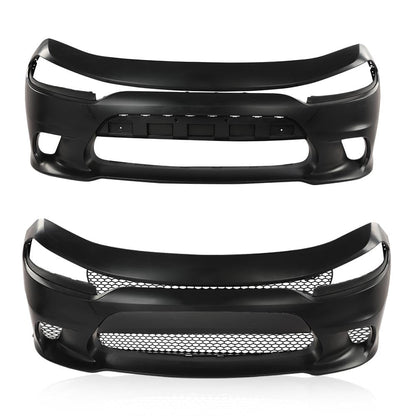 G-PLUS Front Bumper Body Kit Compatible with Dodge Charger 2015 2016 2017 2018 2019 2020 2021 2022 SRT Style 9PCS, Black