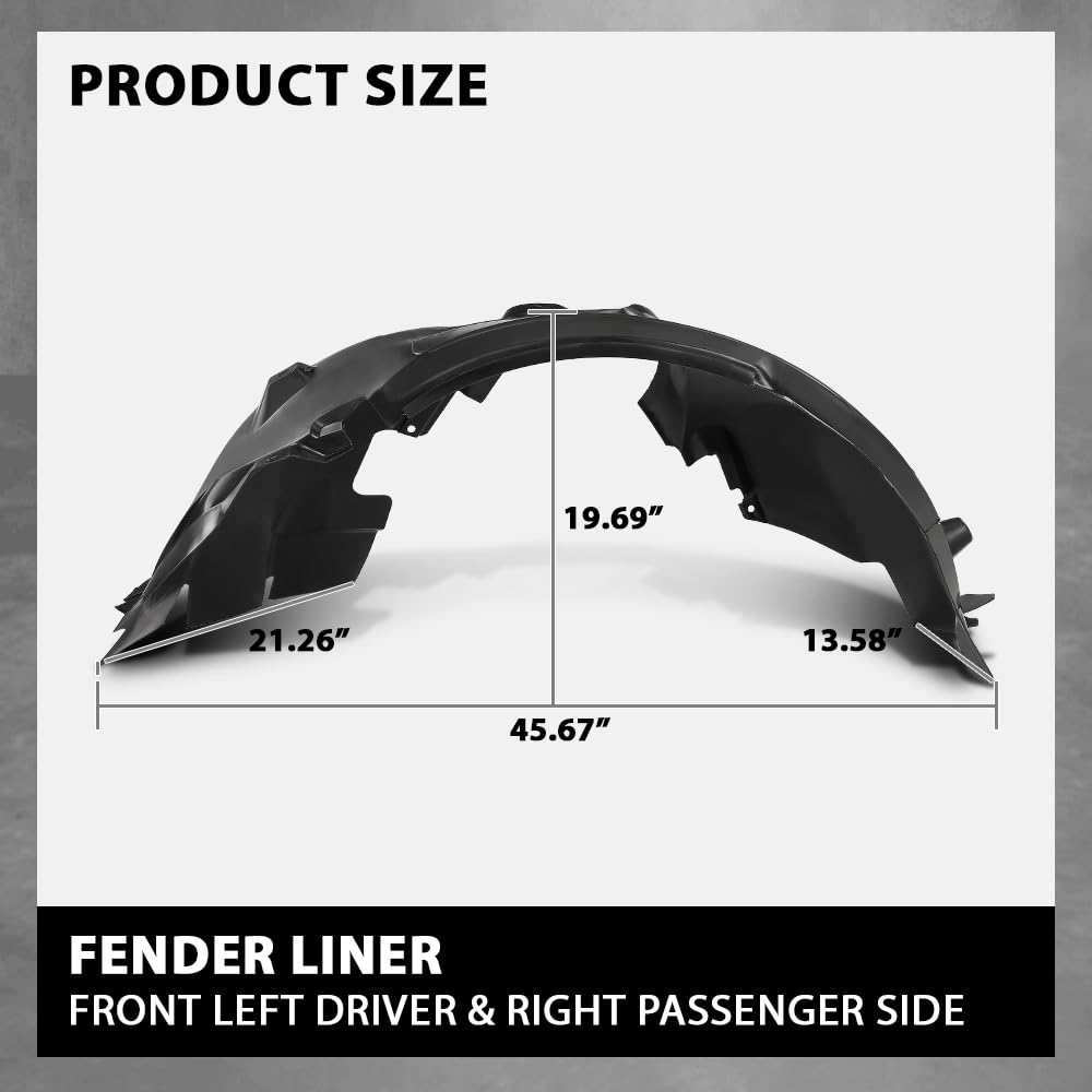 G-PLUS Pair Front Fender Liner, Compatible with Ford Focus S SE 2012-2018, LH Driver & RH Passenger 2PCS, AM5Z16102A, AM5Z16103A