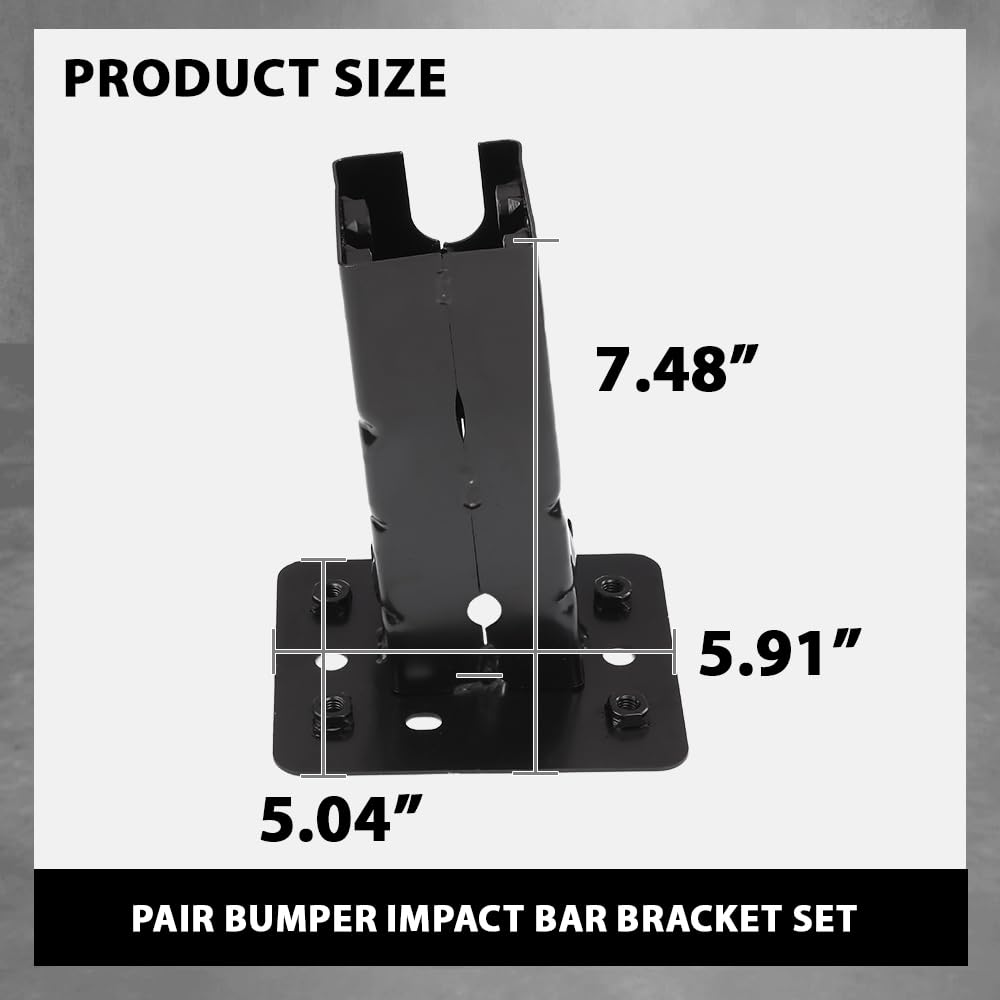 G-PLUS Bumper Impact Bar Bracket Set Compatible with Buick Encore 2013-2017 Chevy Trax 2013-2016 42392685, 42392684 Black