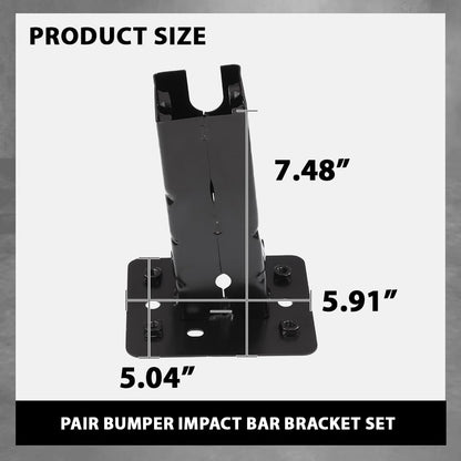 G-PLUS Bumper Impact Bar Bracket Set Compatible with Buick Encore 2013-2017 Chevy Trax 2013-2016 42392685, 42392684 Black