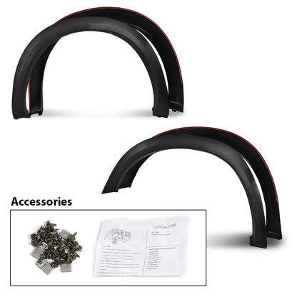 G-PLUS Fender Flares, Compatible With Dodge 2009-2018 Ram 1500, [Doesn't Fit R/T Models], Textured Black PP Injection Front Wheel Cover Protector Vent Trim 4pcs 68054338AB, 68054339AB