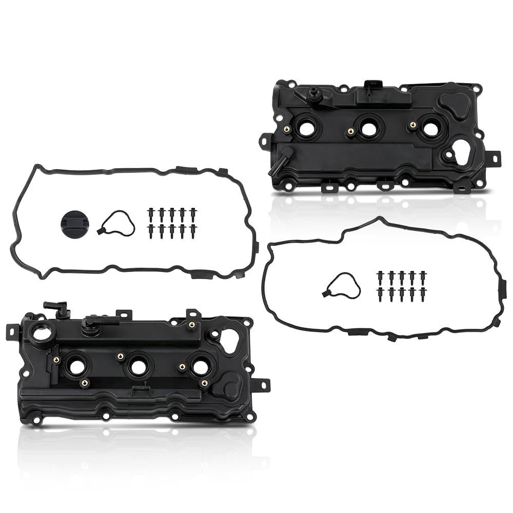 G-PLUS Left and Right Engine Valve Cover w/Gasket Compatible with Nissan Murano 2009-2014/Fit Nissan Quest 2011-2014 V6 3.5L DOHC Petrol