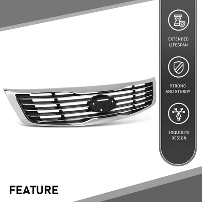 G-PLUS Front Grille W/Chrome Trim, Compatible with Kia Magentis (submodel: LX, LX Premium, SX)/ Optima (submodel: EX, LX, SX) 2009-2010, 863502G500, KI1200136