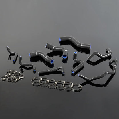 G-PLUS Silicone Radiator Hose Kit w/Clamps Compatible with Mazda MX5 MX-5 Miata NA6CE B6ZE 1.6L 1889-1993 (Black 9 PCS)