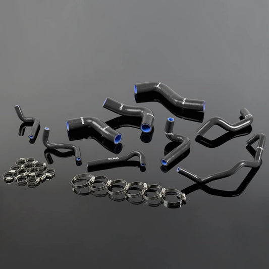 G-PLUS Silicone Radiator Hose Kit w/Clamps Compatible with Mazda MX5 MX-5 Miata NA6CE B6ZE 1.6L 1889-1993 (Black 9 PCS)