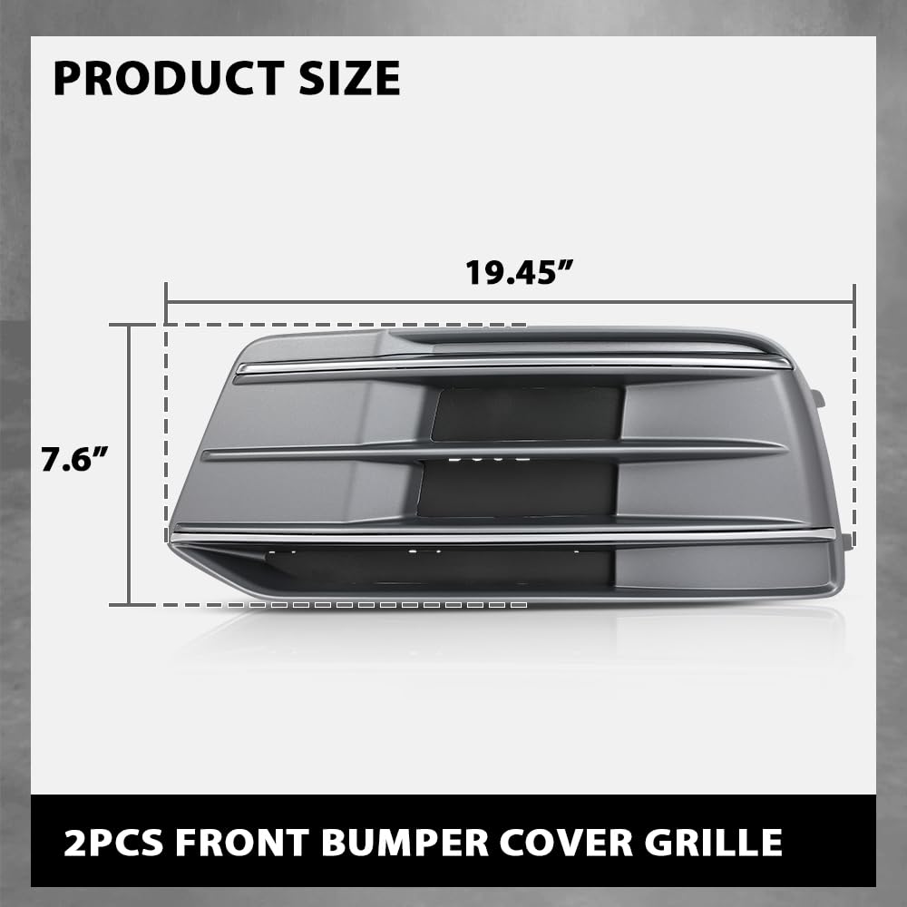 G-PLUS Pair Front Bumper Cover Grille Bezel Insert, Compatible with Audi Q5 2018-2022 Standard Version, LH Driver & RH Passenger 2PCS, 80A807679D, 80A807679DRU6