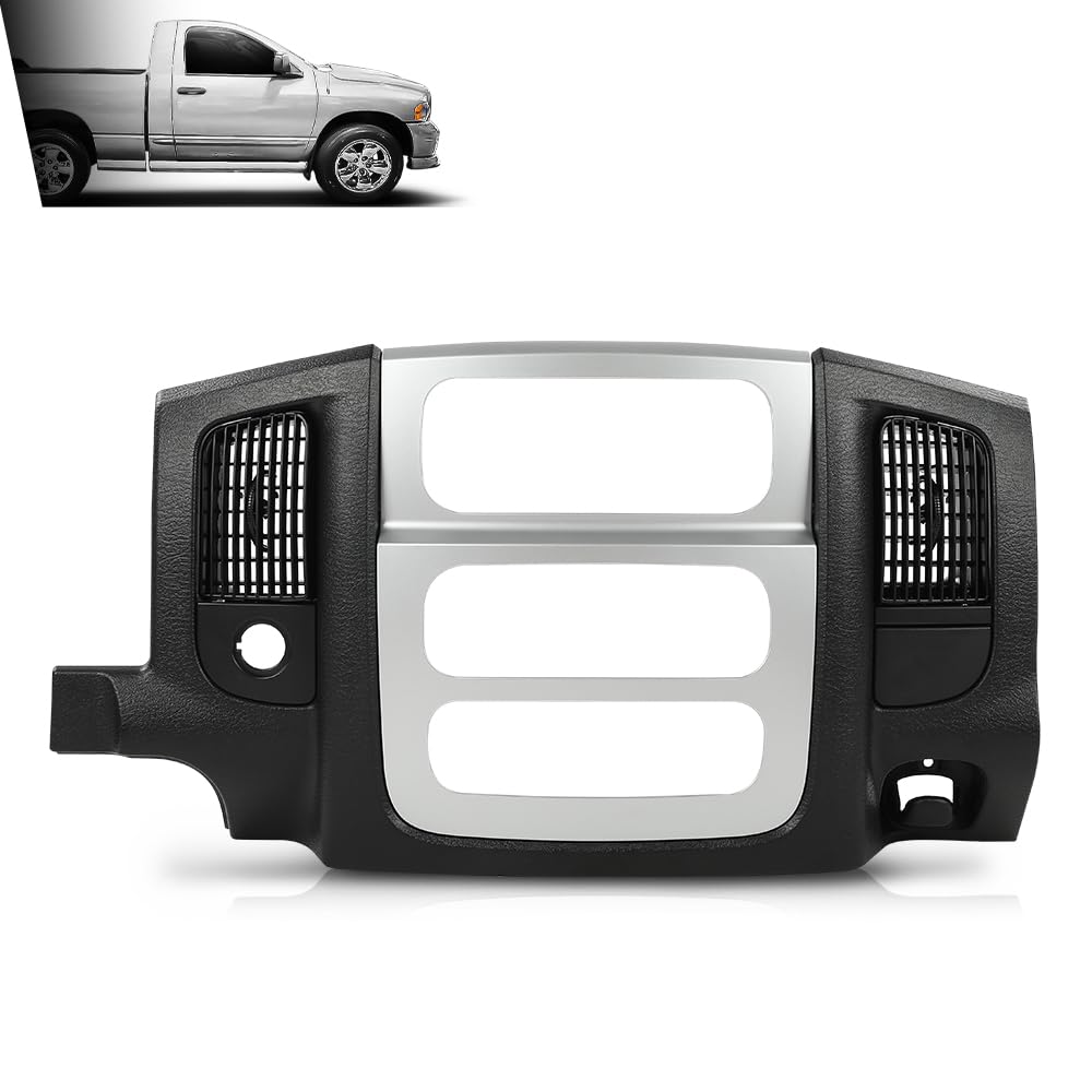 G-PLUS Center Dash Radio Bezel Climate Trim Panel Compatible with Dodge Ram 1500 2002-2005/ Ram 2500 3500 2003-2005 (w/Vents, w/o Storage)