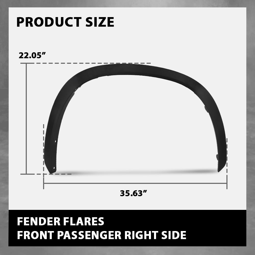 G-PLUS Front Right Fender Flare Compatible with Toyota Highlander 2020 2021 2022 Wheel Arch Trim, 750850E040