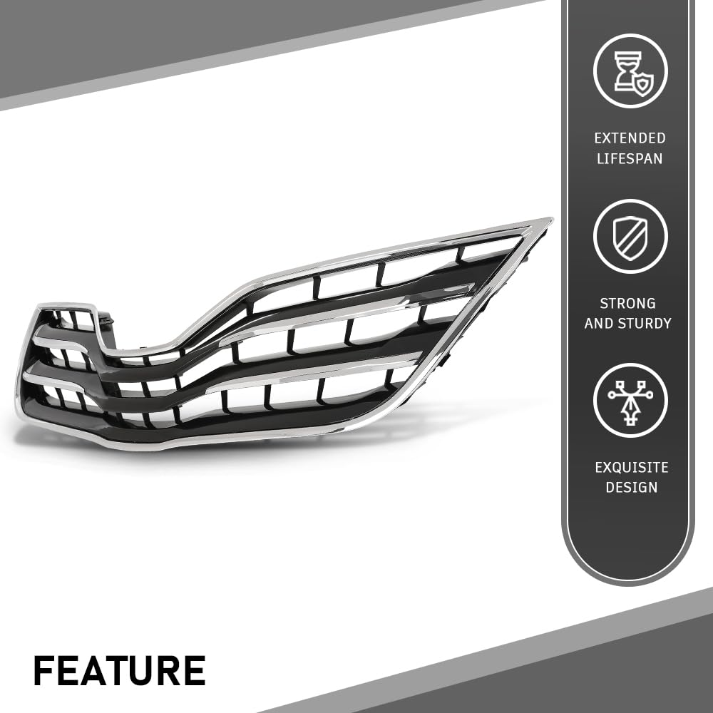 G-PLUS Front Grille Chrome Shell, Compatible with Toyota Camry XLE 2010-2011, 5310106190C0, TO1200325