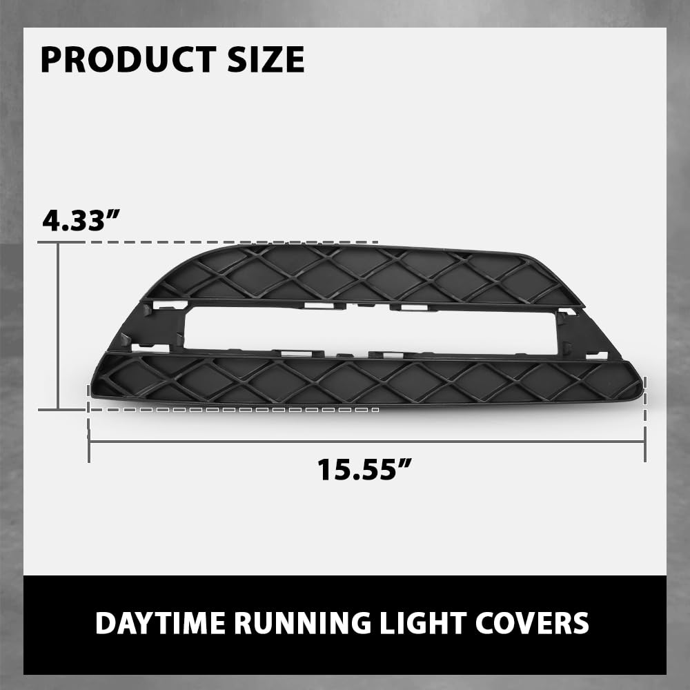 G-PLUS Pair Fog Light Cover Daytime Running Light Cover, Compatible with Benz C250 C350 2012-2015/C300 2012-2014, LH Driver & RH Right 2PCS, 2048803224, 2048803324
