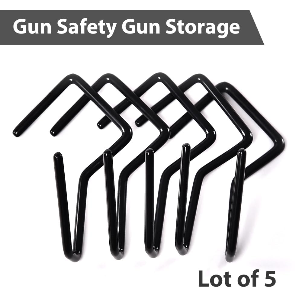 G-PLUS 5pcs/Bag Pistol Display Holder,Handgun Pistol Revolver Safe Storage Stand Display Holder Single Rack,Black Handgun Rack Pistol Stand Black