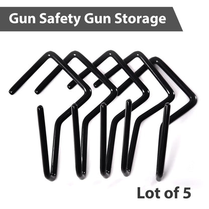G-PLUS 5pcs/Bag Pistol Display Holder,Handgun Pistol Revolver Safe Storage Stand Display Holder Single Rack,Black Handgun Rack Pistol Stand Black