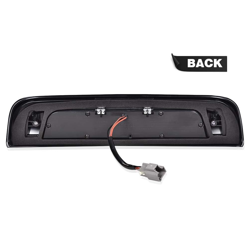 G-PLUS Rear LED Third Brake Light Compatible With Chevy Silverado/GMC Sierra1500/2500HD/3500 2014-2018,3RD Cargo Led Tail Lamps Chrome Housing Smoky Red lens