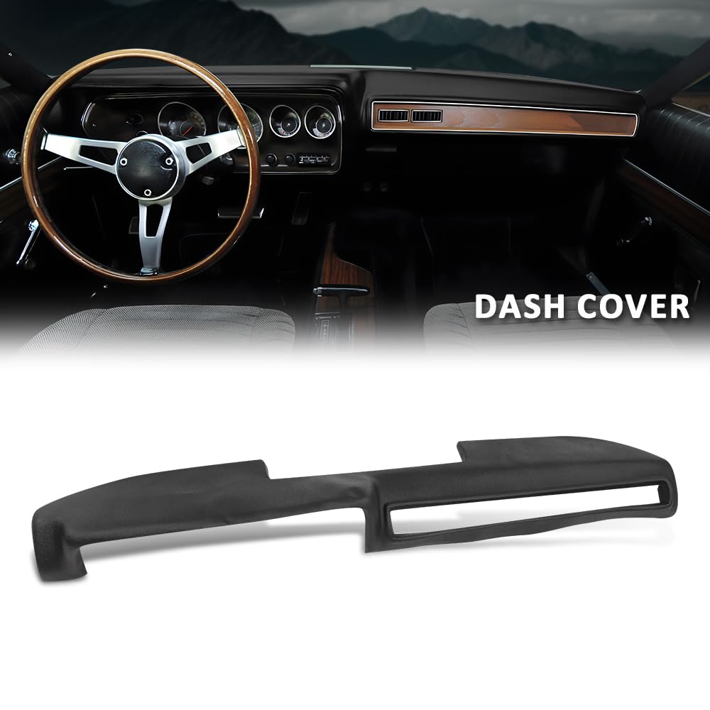 G-PLUS TPE Dashboard Dash Cover Compatible with Dodge Plymouth Belvedere Charger Coronet GTX Road Runner Satellite 1971-1974 Black