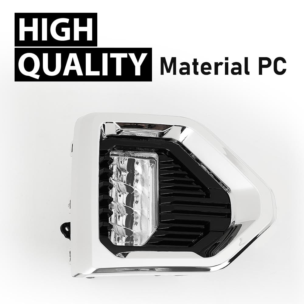 G-PLUS LED Fog Lights w/Switch & Bezel Left and Right Side Compatible with GMC Sierra 1500 Denali/SLT/AT4 models only 2019-2021,Not fit for Elevation/SLE/Base models GM2592331 GM2593331