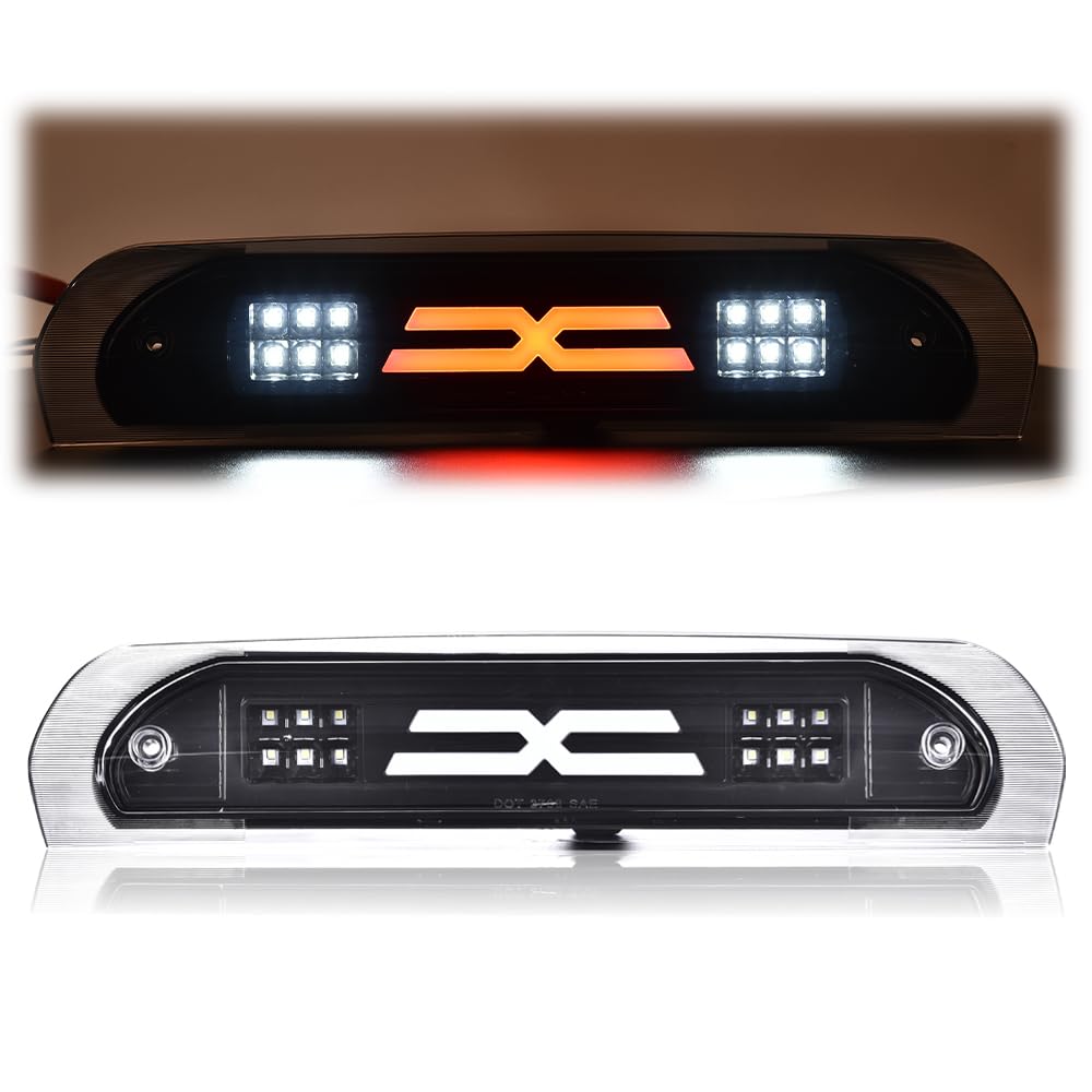 G-PLUS LED Third Brake Light Compatible with Dodge Ram 1500 2002-2008, Fit Dodge Ram 2500 3500 2003-2009 3rd Brake Cargo Light, Clear Lens Black Housing, 5072594AB
