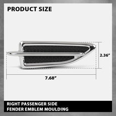 G-PLUS Fender Vent Insert Trim for Ford Escape 2013-2015 Right Side Chrome Close-up View