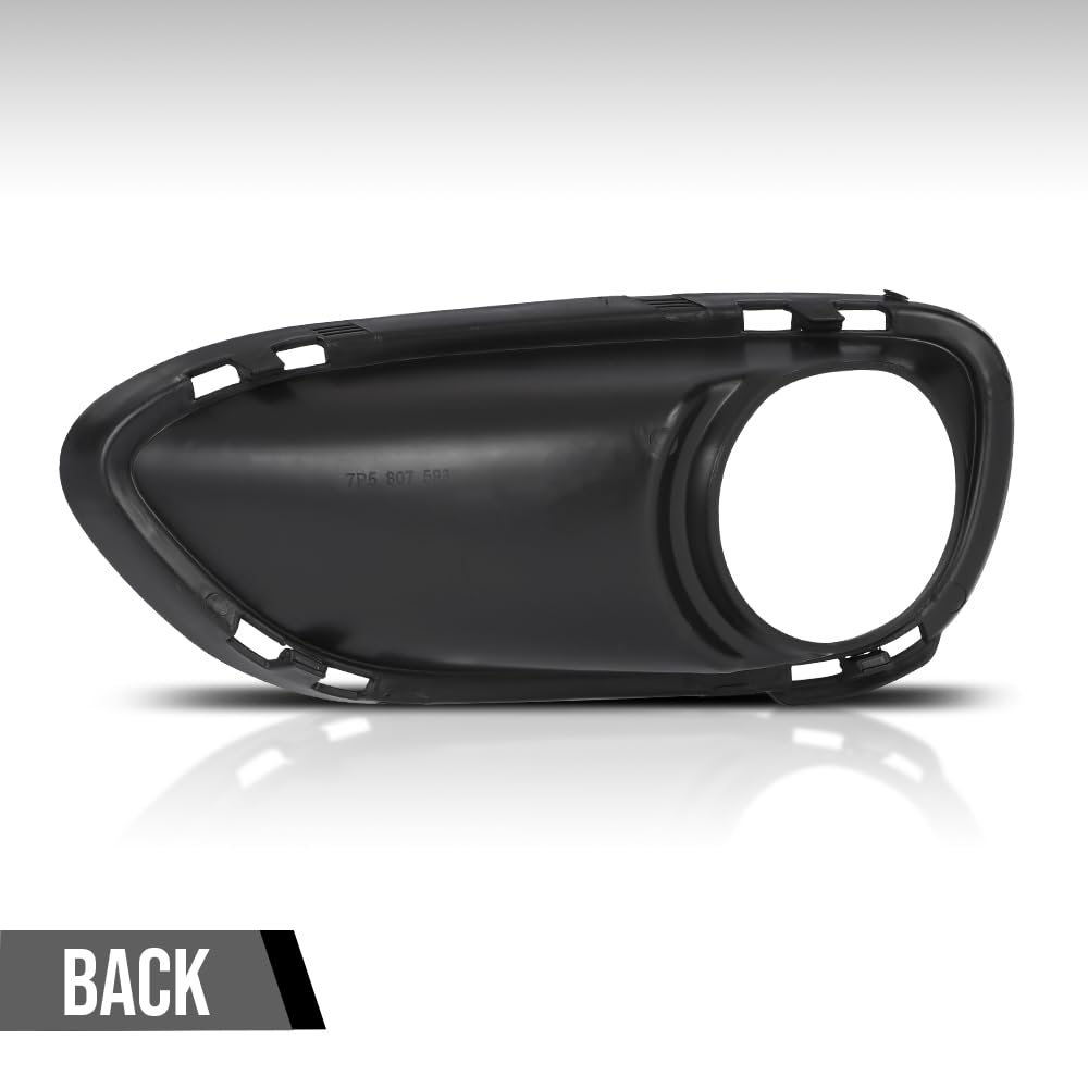 G-PLUS Fog Light Trim Driving Lamp Front Passenger Right Side Hand Compatible with Porsche Cayenne Turbo 2011 2012 2013 2014, Fit Porsche Cayenne Turbo S 2013-2014 95850509400, PO1039105 Black