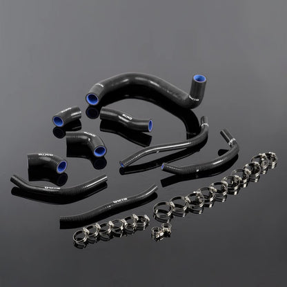 G-PLUS Silicone Radiator Coolant Hose Kit Clamps Compatible With Kawasaki ZXR 750 1993 Coolant Black