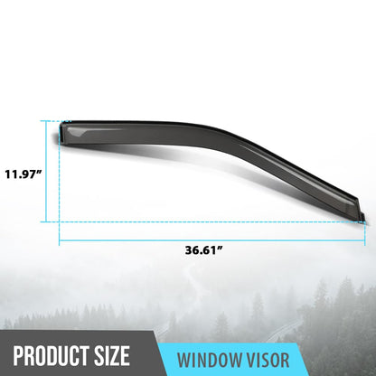 G-PLUS Out-Channel Mount Ventvisor Window Deflectors Compatible with Ford F150 2015-2026; Fit Ford F250/ F350/ F450 Super Duty Standard Cab Only 2017-2026 2 PCS Smoky
