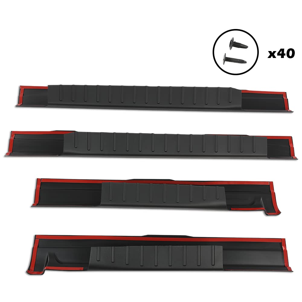 G-PLUS Rocker Panel & Sill Plate Covers Compatible with Ford F150 2009-2014 Rocker Panel & Door Sill Protector Covers 14069 Black