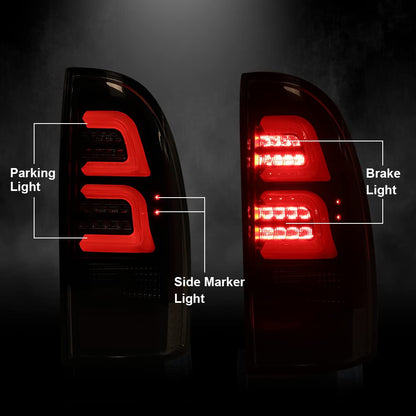 G-PLUS LED Tail Lights Assembly Rear Brake Lamp Tube Bar Fit Toyota Tacoma 2005-2015 Brake Parking Tail Lamps Chrome 8155004150 Luces Traseras