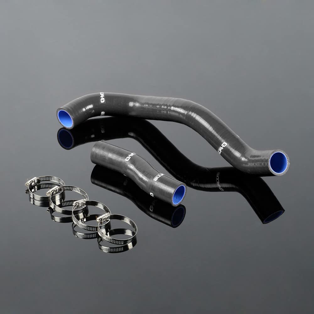 G-PLUS Silicone Radiator Coolant Hose Kit Clamps Compatible With Toyota LEXUS IS300 ALTEZZA JCE10 2JZGE 1998 1999 2000 2001 2002 2003 2004 2005 2pcs,Black