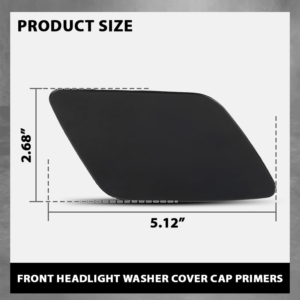 G-PLUS Pair Front Bumper Headlight Washer Cover Cap, Compatible with Audi A6 C6 2005-2008, Left Driver & Right Passenger Side 2PCS, 4F0955275, 4F0955276