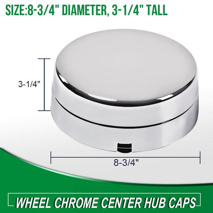 G-PLUS Rear Wheel Chrome Cented Hub Caps Pair Compatible with 03-17 Dodge Ram 3500 1-Ton Dually