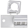 G-PLUS Silver Headlight Bezel with LED DRL Light Strip & Wire harness Compatible with 1990-2018 Mercedes Benz G-class W463 G63 G65 G500 G550 G55 AMG