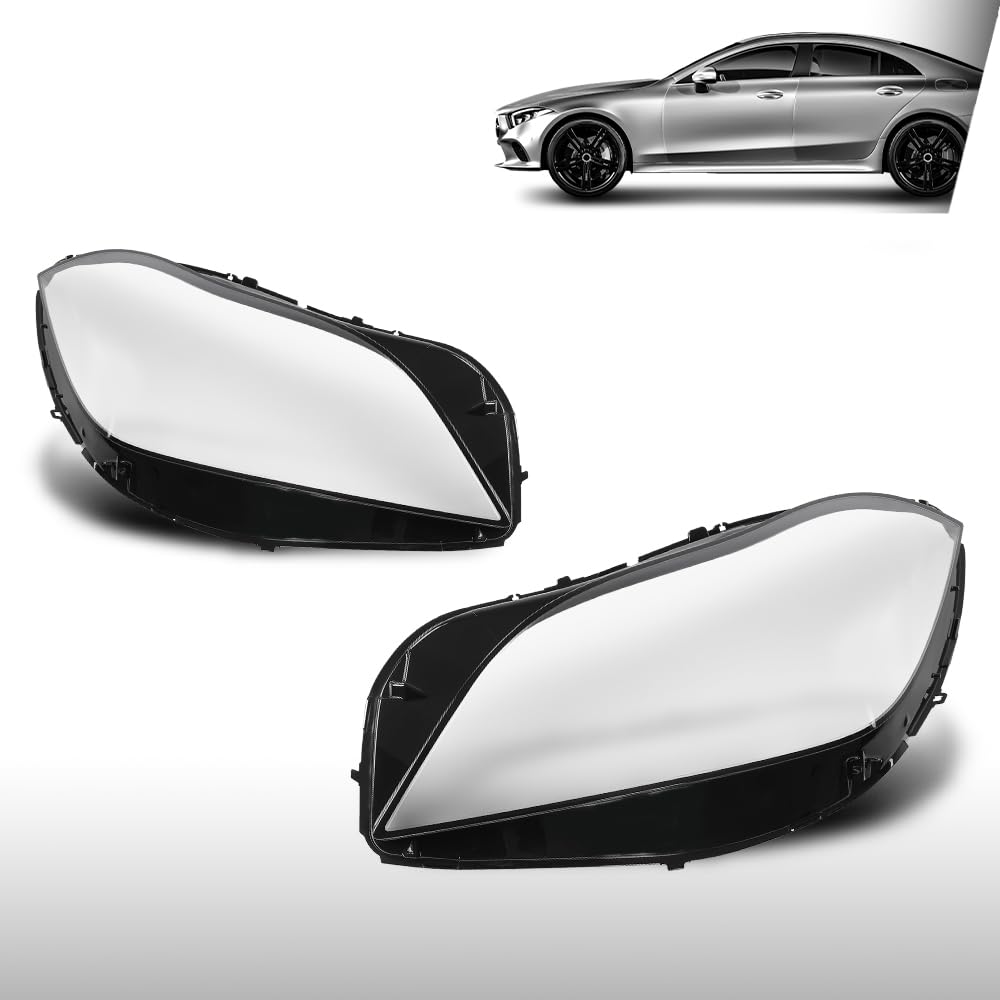 G-PLUS Headlight Lens Cover Compatible with Benz CLS-Class W218 2015-2018 Left & Right Front Headlamp Lens Cover Clear