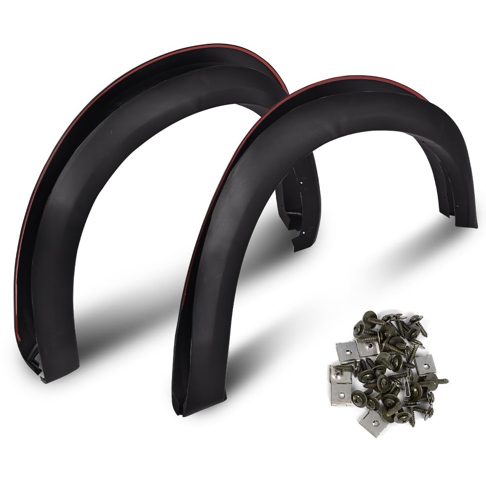 G-PLUS Fender Flares Compatible with Dodge Ram 1500 2009-2018 Not Fit R/T Models Injection Front Wheel Cover Protector Wheel Opening Molding Arch Trim 68054338AB, 68054339AB 4PCS Black
