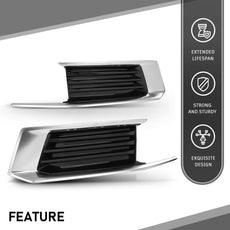 G-PLUS Fog Light Covers 2PCS for Cadillac XTS 2018-2019 Chrome Black Product Specifications